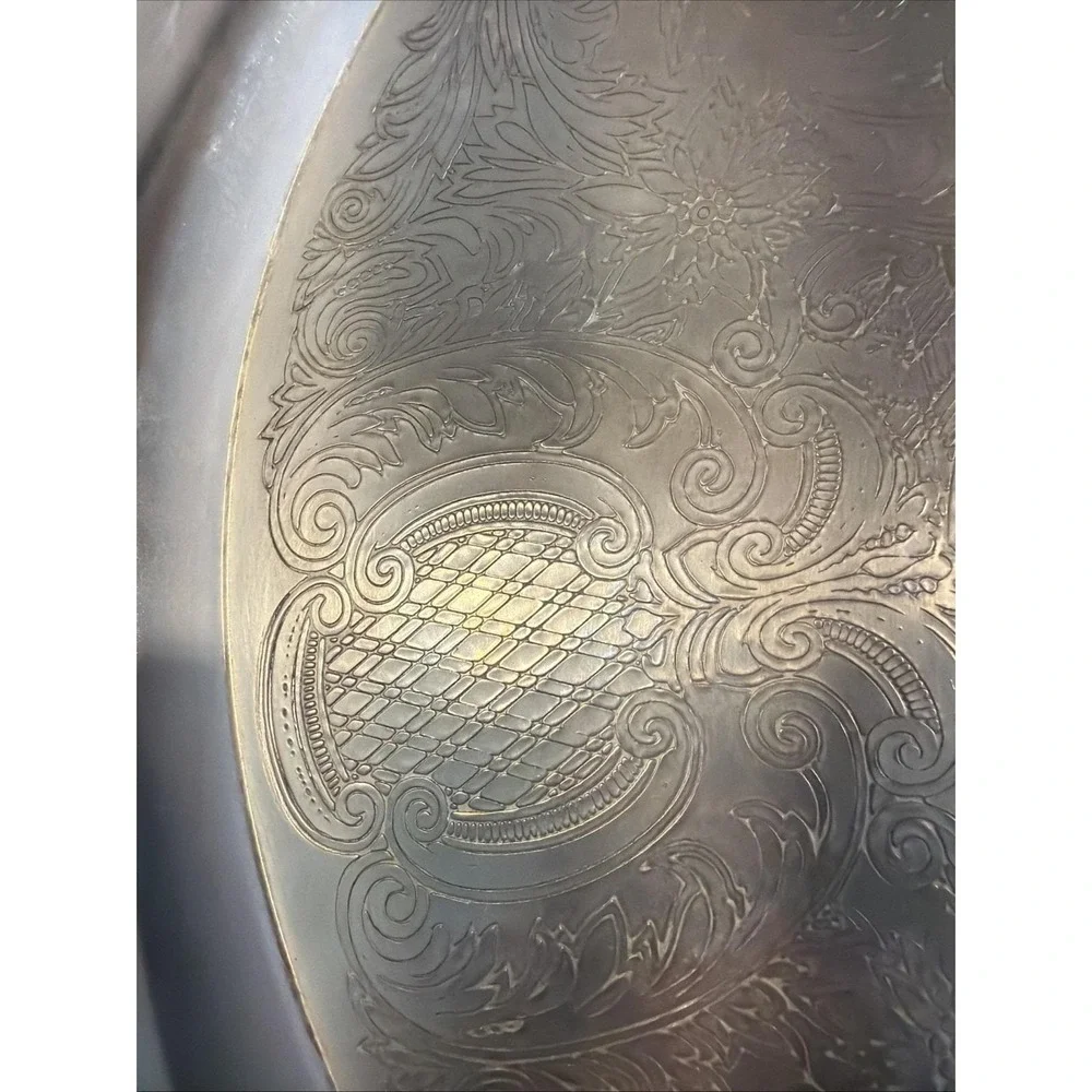 Vintage International Silver Co Silver Plated Serving Tray 15 In ES007